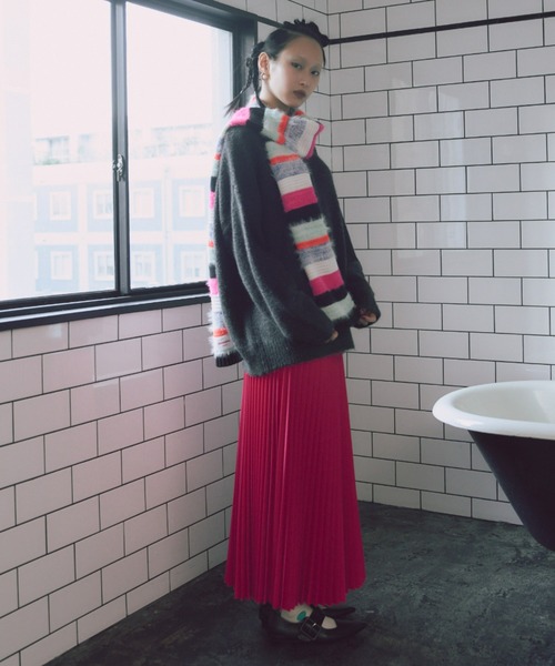 manana suerte(マニャーナスエルテ)の「ロングプリーツスカート(スカート・レディース・ブラック/レッド/ブルー/グリーン/オレンジ/グレー/カーキ/ピンク・FREE)」の20枚目の写真