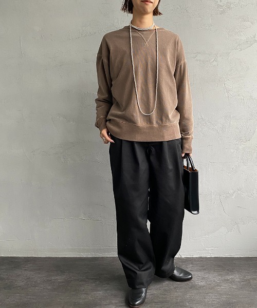 JEANS FACTORY （ジーンズファクトリー）の「[SCREEN STARS/スクリーンスターズ] 別注 ピグメント2WAYカーディガン（Tシャツ/カットソー・レディース・グリーン/ブラック/ライトグレー/ベージュ/パープル・F）」の10枚目の写真