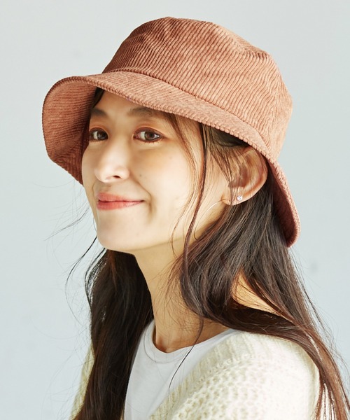 14+（イチヨンプラス）の「コーデュロイバケットハット（ハット・レディース・ブラック/モカ/ベージュ・LARGE/MEDIUM）」の2枚目の写真