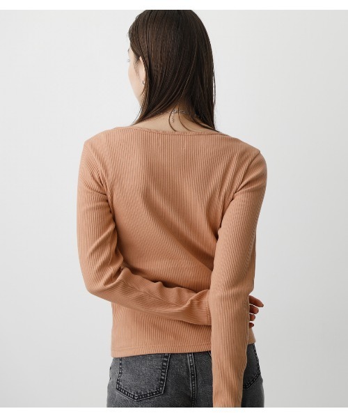 SQUARE NECK RIB L/S TOPS/スクエアネックリブロングスリーブ