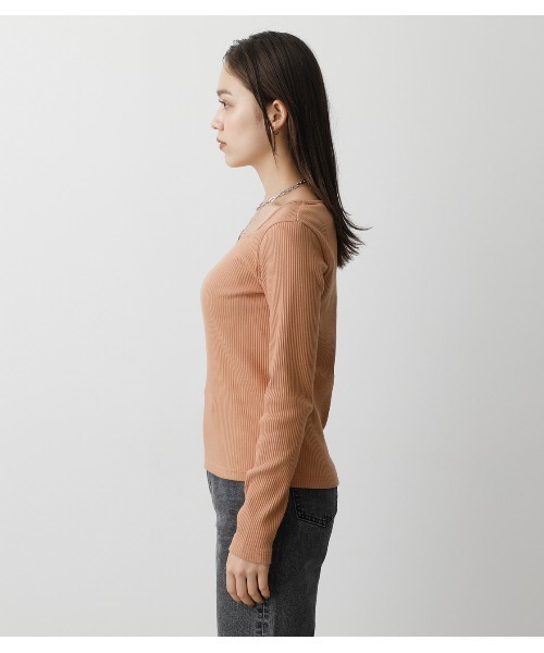 SQUARE NECK RIB L/S TOPS/スクエアネックリブロングスリーブ