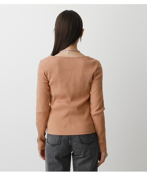 SQUARE NECK RIB L/S TOPS/スクエアネックリブロングスリーブ