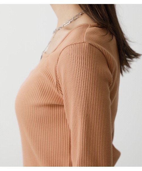 SQUARE NECK RIB L/S TOPS/スクエアネックリブロングスリーブ