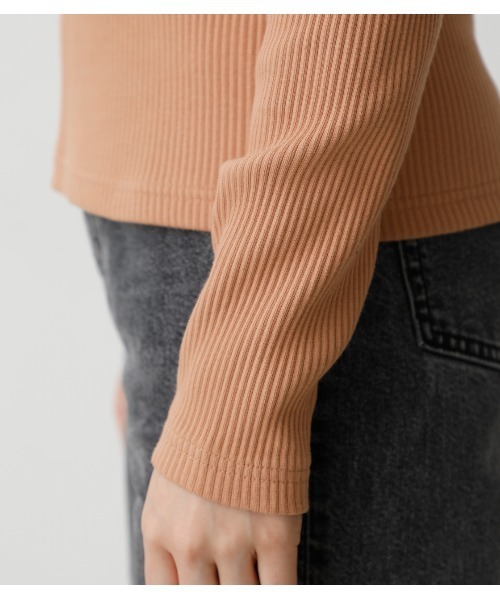 SQUARE NECK RIB L/S TOPS/スクエアネックリブロングスリーブ