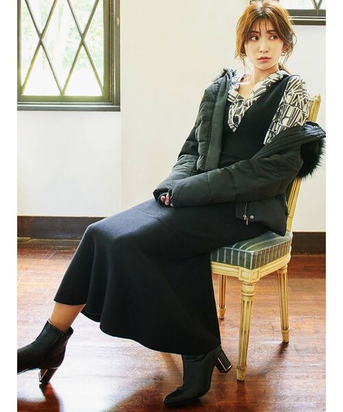 RESEXXY（リゼクシー）の「ニットマーメイドジャンスカ（ワンピース・レディース・ブラック/ブラウン/ピンク・FREE）」の6枚目の写真