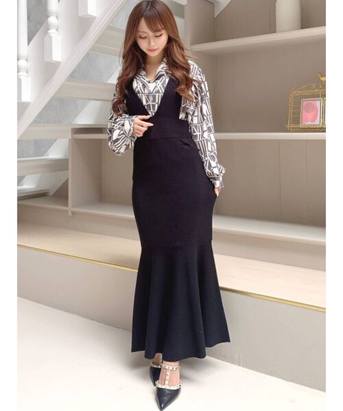 RESEXXY（リゼクシー）の「ニットマーメイドジャンスカ（ワンピース・レディース・ブラック/ブラウン/ピンク・FREE）」の17枚目の写真