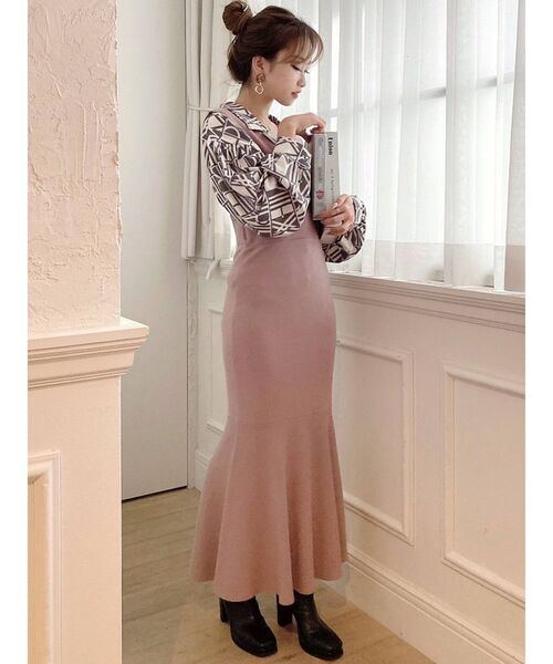 RESEXXY（リゼクシー）の「ニットマーメイドジャンスカ（ワンピース・レディース・ブラック/ブラウン/ピンク・FREE）」の19枚目の写真