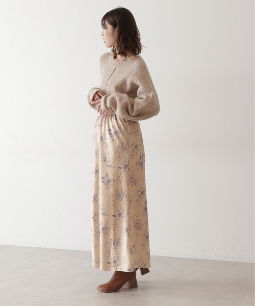 FREE'S MART（フリーズマート）の「【Sシリーズ対応】◆アートフラワ－柄ナローマキシスカート（スカート・レディース・ブラック系その他/ブラウン系その他/イエロー系その他・SMALL/MEDIUM）」の10枚目の写真