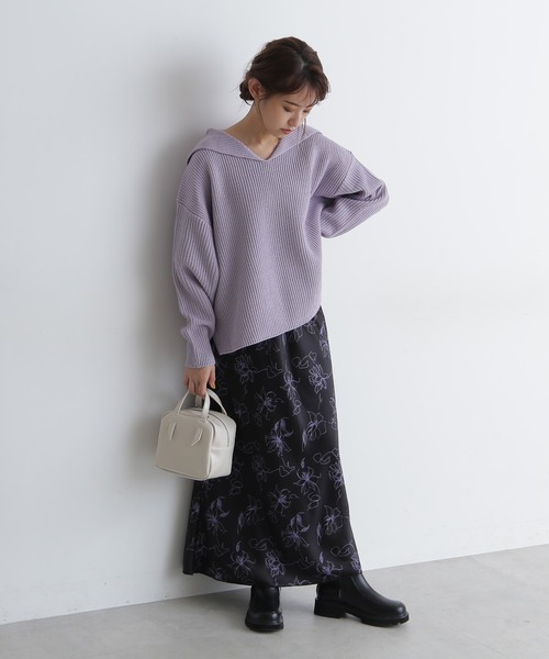 FREE'S MART（フリーズマート）の「【Sシリーズ対応】◆アートフラワ－柄ナローマキシスカート（スカート・レディース・ブラック系その他/ブラウン系その他/イエロー系その他・SMALL/MEDIUM）」の12枚目の写真