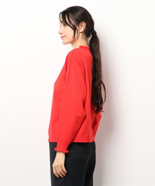 aimer le mieux(エメルミュー)の「aimer Coreyarnフリルプルオーバー(ニット/セーター・レディース・ブラック/パープル/グレー/レッド/グリーン・FREE)」の7枚目の写真