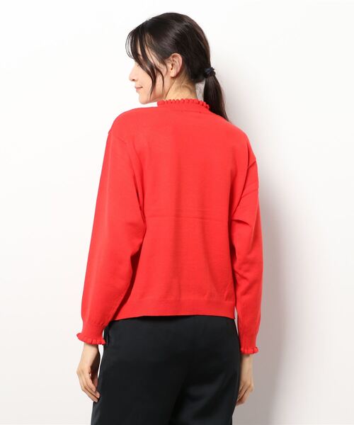 aimer le mieux(エメルミュー)の「aimer Coreyarnフリルプルオーバー(ニット/セーター・レディース・ブラック/パープル/グレー/レッド/グリーン・FREE)」の8枚目の写真