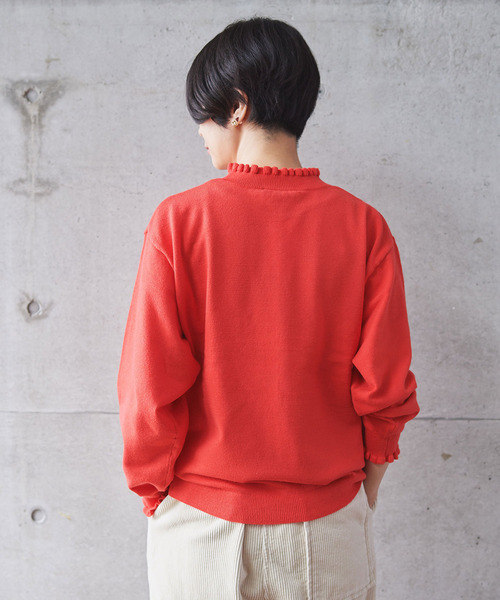 aimer le mieux(エメルミュー)の「aimer Coreyarnフリルプルオーバー(ニット/セーター・レディース・ブラック/パープル/グレー/レッド/グリーン・FREE)」の15枚目の写真