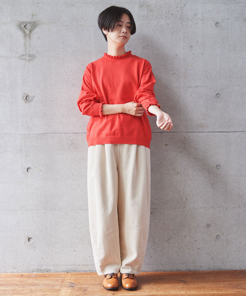 aimer le mieux(エメルミュー)の「aimer Coreyarnフリルプルオーバー(ニット/セーター・レディース・ブラック/パープル/グレー/レッド/グリーン・FREE)」の11枚目の写真