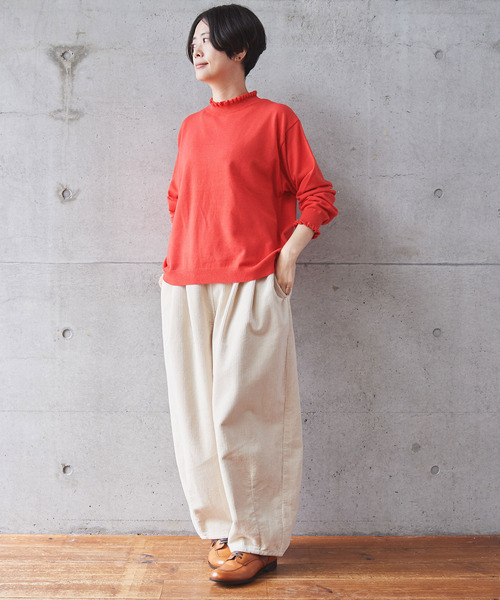 aimer le mieux(エメルミュー)の「aimer Coreyarnフリルプルオーバー(ニット/セーター・レディース・ブラック/パープル/グレー/レッド/グリーン・FREE)」の20枚目の写真