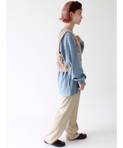 ehka sopo（エヘカソポ）の「センタープレス裾フレアパンツ（その他パンツ・レディース・カーキ/ベージュ/チャコール・ﾌﾘ-）」の6枚目の写真