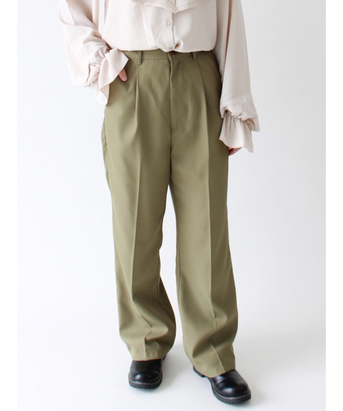 ehka sopo（エヘカソポ）の「センタープレス裾フレアパンツ（その他パンツ・レディース・カーキ/ベージュ/チャコール・ﾌﾘ-）」の19枚目の写真