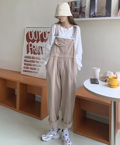 c.u.l(シーユーエル)の「【c.u.l:w】ワイドレッグオーバーオール culw101(サロペット/オーバーオール・レディース・ブラック/ベージュ・FREE)」の3枚目の写真
