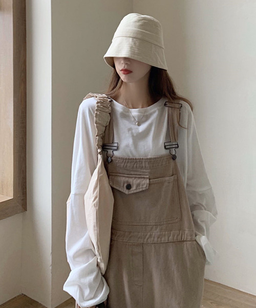 c.u.l(シーユーエル)の「【c.u.l:w】ワイドレッグオーバーオール culw101(サロペット/オーバーオール・レディース・ブラック/ベージュ・FREE)」の5枚目の写真