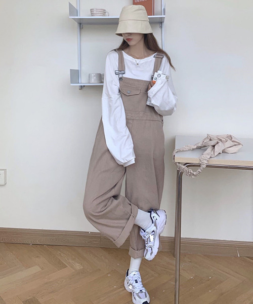c.u.l(シーユーエル)の「【c.u.l:w】ワイドレッグオーバーオール culw101(サロペット/オーバーオール・レディース・ブラック/ベージュ・FREE)」の6枚目の写真