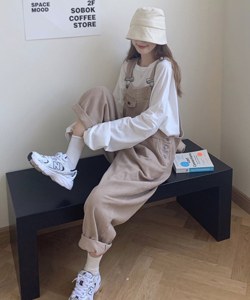 c.u.l(シーユーエル)の「【c.u.l:w】ワイドレッグオーバーオール culw101(サロペット/オーバーオール・レディース・ブラック/ベージュ・FREE)」の8枚目の写真