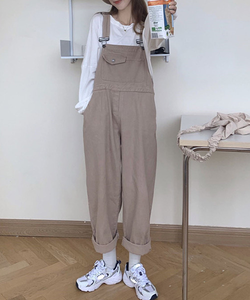 c.u.l(シーユーエル)の「【c.u.l:w】ワイドレッグオーバーオール culw101(サロペット/オーバーオール・レディース・ブラック/ベージュ・FREE)」の9枚目の写真