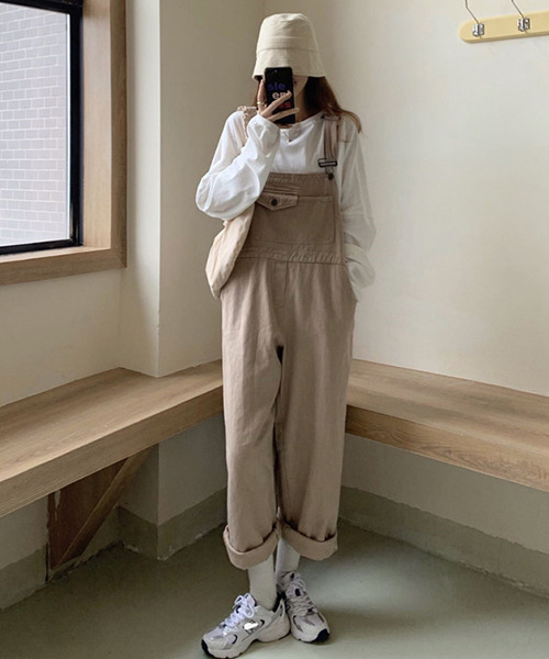 c.u.l(シーユーエル)の「【c.u.l:w】ワイドレッグオーバーオール culw101(サロペット/オーバーオール・レディース・ブラック/ベージュ・FREE)」の12枚目の写真