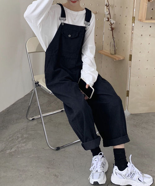 c.u.l(シーユーエル)の「【c.u.l:w】ワイドレッグオーバーオール culw101(サロペット/オーバーオール・レディース・ブラック/ベージュ・FREE)」の13枚目の写真