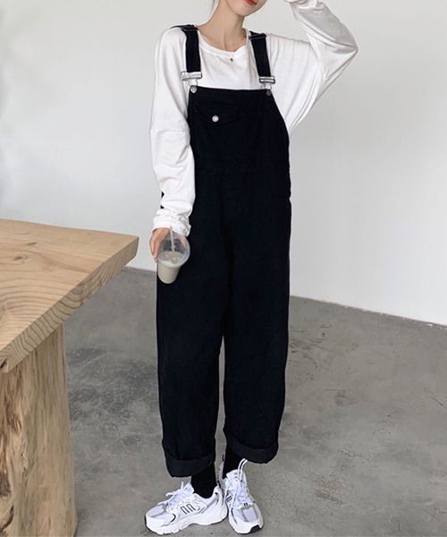 c.u.l(シーユーエル)の「【c.u.l:w】ワイドレッグオーバーオール culw101(サロペット/オーバーオール・レディース・ブラック/ベージュ・FREE)」の14枚目の写真