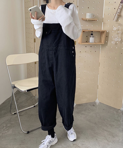 c.u.l(シーユーエル)の「【c.u.l:w】ワイドレッグオーバーオール culw101(サロペット/オーバーオール・レディース・ブラック/ベージュ・FREE)」の20枚目の写真