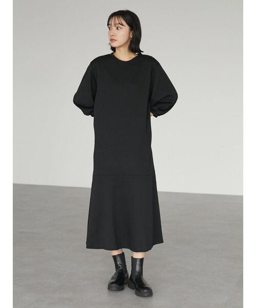 Green　Parks（グリーンパークス）の「バルーンスリーブティアードワンピース＊（ワンピース・レディース・ブラック/ベージュ・FREE）」の12枚目の写真