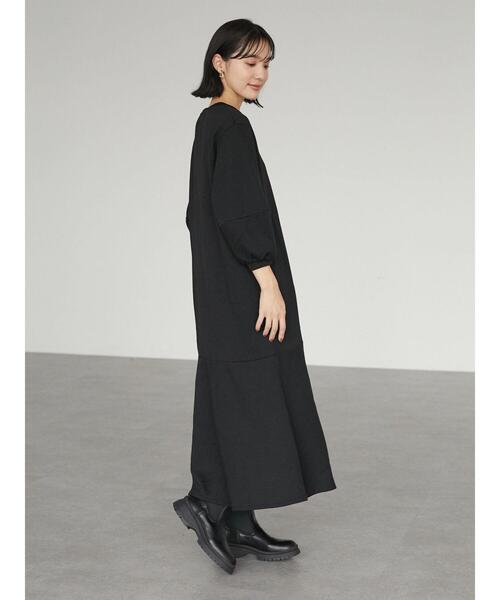 Green　Parks（グリーンパークス）の「バルーンスリーブティアードワンピース＊（ワンピース・レディース・ブラック/ベージュ・FREE）」の15枚目の写真