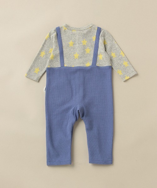 Love&Peace&Money（ラブアンドピースアンドマネー）の「星柄ジャカードカバーオール（ロンパース・キッズ・チャコール/ライトグレー・80ｃｍ/70cm）」の5枚目の写真