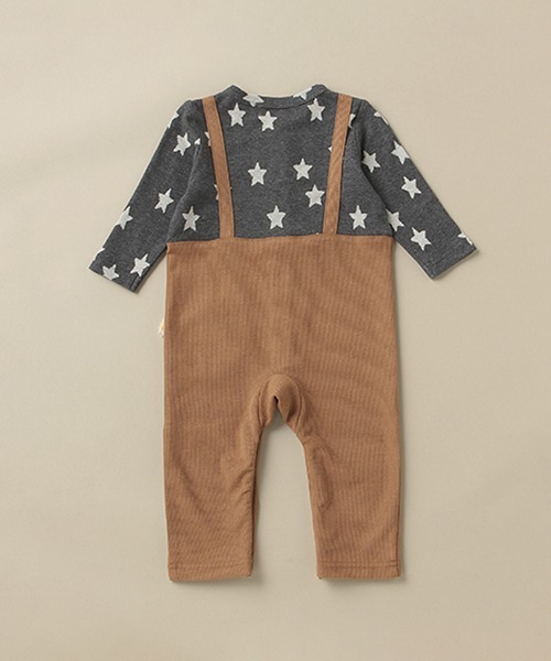 Love&Peace&Money（ラブアンドピースアンドマネー）の「星柄ジャカードカバーオール（ロンパース・キッズ・チャコール/ライトグレー・80ｃｍ/70cm）」の6枚目の写真