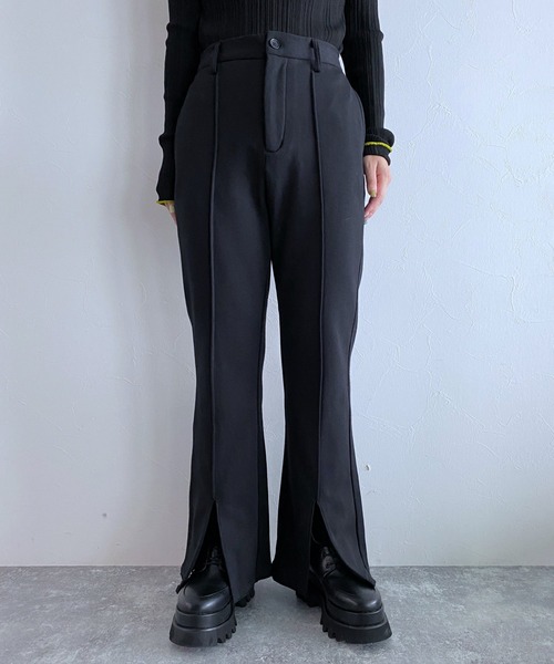 HARE(ハレ)の「センタースリットスウェットパンツ(HARE)(スウェットパンツ・レディース・ブラック/アイボリー・FREE)」の8枚目の写真