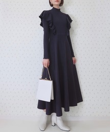 PURIL | 【PURIL】リブメローフリルデザインフレアニットワンピ(ワンピース)