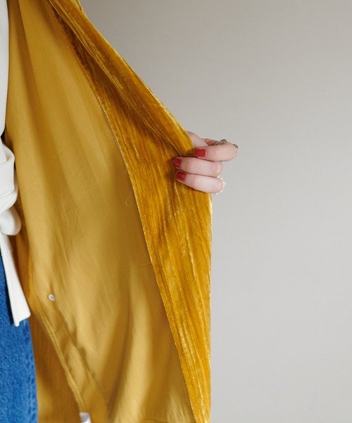 DISCOAT(ディスコート)の「ヨウリュウベロアロングガウン(その他アウター・レディース・モカ/イエロー・FREE)」の11枚目の写真