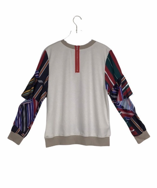 DOLLUPOOPS（ドールアップウップス）の「ストライプパッチワークプリントスリーブトップス（Tシャツ/カットソー・レディース・カーキ/マルチ・38）」の11枚目の写真