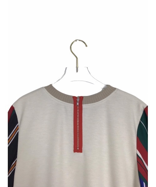 DOLLUPOOPS（ドールアップウップス）の「ストライプパッチワークプリントスリーブトップス（Tシャツ/カットソー・レディース・カーキ/マルチ・38）」の13枚目の写真