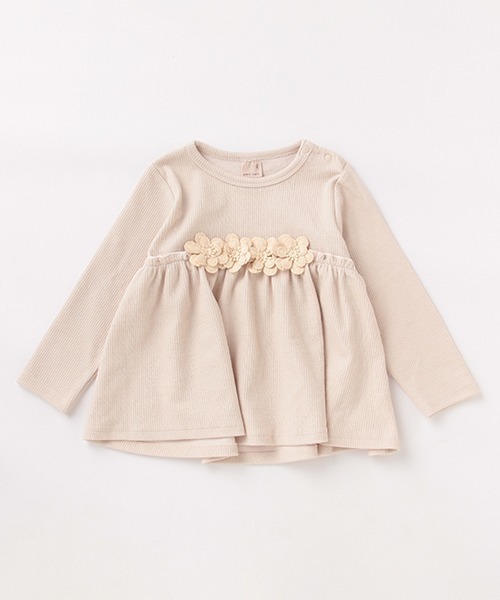 petit main（プティマイン）の「【リンク】花レースカットチュニック（チュニック・キッズ・アイボリー/ピンク/ライトブルー/チャコール・80ｃｍ/90cm/100cm/110cm/120cm/130cm）」の2枚目の写真