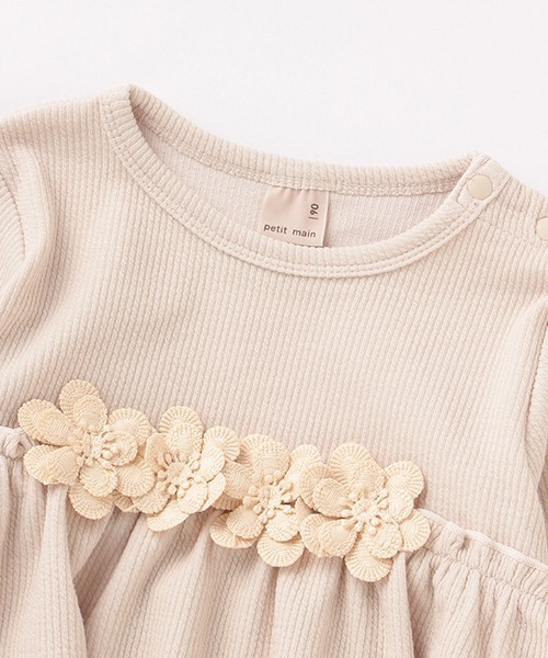 petit main（プティマイン）の「【リンク】花レースカットチュニック（チュニック・キッズ・アイボリー/ピンク/ライトブルー/チャコール・80ｃｍ/90cm/100cm/110cm/120cm/130cm）」の10枚目の写真