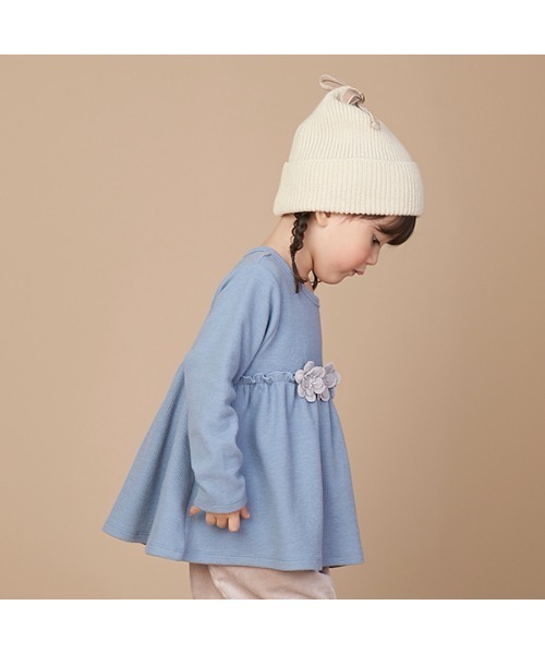 petit main（プティマイン）の「【リンク】花レースカットチュニック（チュニック・キッズ・アイボリー/ピンク/ライトブルー/チャコール・80ｃｍ/90cm/100cm/110cm/120cm/130cm）」の16枚目の写真