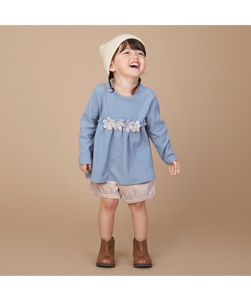 petit main（プティマイン）の「【リンク】花レースカットチュニック（チュニック・キッズ・アイボリー/ピンク/ライトブルー/チャコール・80ｃｍ/90cm/100cm/110cm/120cm/130cm）」の17枚目の写真