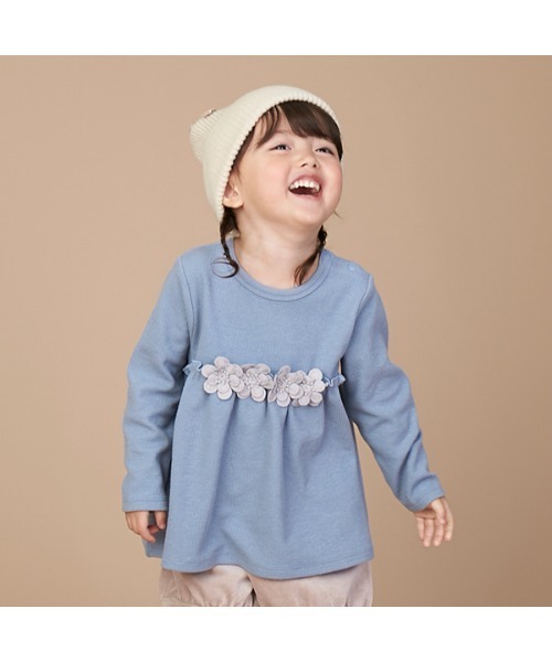 petit main（プティマイン）の「【リンク】花レースカットチュニック（チュニック・キッズ・アイボリー/ピンク/ライトブルー/チャコール・80ｃｍ/90cm/100cm/110cm/120cm/130cm）」の18枚目の写真