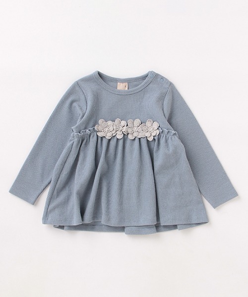 petit main（プティマイン）の「【リンク】花レースカットチュニック（チュニック・キッズ・アイボリー/ピンク/ライトブルー/チャコール・80ｃｍ/90cm/100cm/110cm/120cm/130cm）」の19枚目の写真