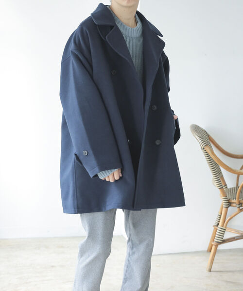 BEAMS HEART(ビームスハート)の「BEAMS HEART / ビッグシルエット Pコート(ピーコート・メンズ・オリーブ/ネイビー・SMALL/MEDIUM/LARGE)」の19枚目の写真