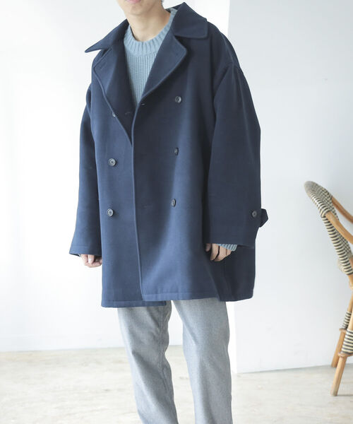 BEAMS HEART(ビームスハート)の「BEAMS HEART / ビッグシルエット Pコート(ピーコート・メンズ・オリーブ/ネイビー・SMALL/MEDIUM/LARGE)」の20枚目の写真