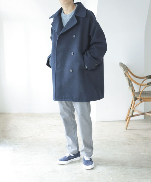 BEAMS HEART(ビームスハート)の「BEAMS HEART / ビッグシルエット Pコート(ピーコート・メンズ・オリーブ/ネイビー・SMALL/MEDIUM/LARGE)」の21枚目の写真