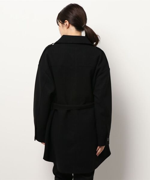 aimoha（アイモハ）の「レトロミドル丈シャツカラージャケット（トレンチコート・レディース・ブラック/ホワイト/グレー/モカ・FREE）」の6枚目の写真