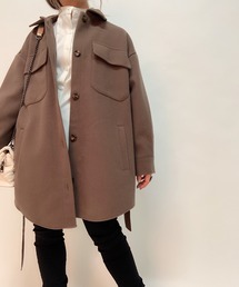 レトロミドル丈シャツカラージャケット