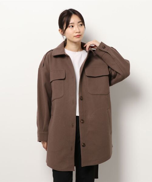 aimoha（アイモハ）の「レトロミドル丈シャツカラージャケット（トレンチコート・レディース・ブラック/ホワイト/グレー/モカ・FREE）」の14枚目の写真